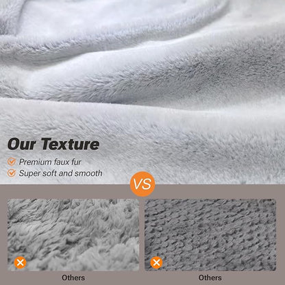 Soft Touch Orthopedic Dog Bed for Large Dogs with Faux Fur Top, Waterproof Pet Couch Bed with Removable Washable Cover and Supportive Foam Filling (Grey, Large)