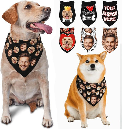 Custom Dog Bandana for Cat Dog Pet Add Your Design Personalized Neckwear Bandanas with Your Text Logo Image Customized Pet Scarf Funny Gifts Style 06