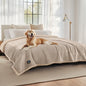 Luciphia Waterproof Pet Blankets, Liquid Pee Proof Dog Blanket for Sofa Bed Couch, Reversible Sherpa Fleece Furniture Protector Cover for Small Medium Large Dogs Cats, Dark Beige King Size（100" x 85"）