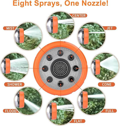 Dog Wash Hose Attachment, 8 in 1 Garden Hose Nozzle Sprayer with 4 extra connectors, Adopted in Watering Flowers, Car Wash, Dog and Horse Showering
