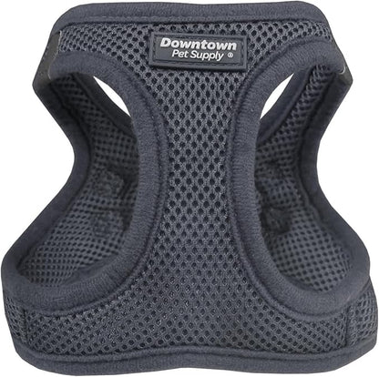 Downtown Pet Supply Step in Dog Harness No Pull, X-Large, Charcoal - Adjustable Harness with Padded Mesh Fabric and Reflective Trim - Buckle Strap Harness for Dogs