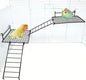 BNOSDM Stainless Steel Grid Platform for Parakeet 4 PCS Bird Perches Platform Parrot Stand with Climbing Ladder Bird Cage Accessories for Small to Large Birds (L)