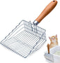 Cat Litter Scoop with Hook and Hole, Stainless Steel for Easy Clean, Premium Kitty Shovel Metal, Sifter Scooper, Durable, Heavy Duty, Not Smelly, for Litter Box (Only Scoop)