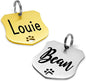 Ultra Joys Dog Tags Personalized for Pets - Hollow Paw Custom Pet ID Tag - Engraved Dog Tag for Small, Large Dogs - Small Badge in Gold