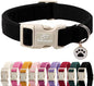 Cute Corduroy Dog Collar - Black Adjustable Dog Collars for Small Dogs 10-25lbs, Fade-Proof with Secure Snap & Little Charm, Christmas Birthday Gift, S