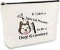 Dog Groomer Gift Makeup Bag Pet Grooming Gifts Cosmetic Bag Dogs Hairdresser Hair Stylist Gifts Dog Groomer Appreciation Thank You Gift Birthday Christmas Graduation Present for Dogs Owner Lover