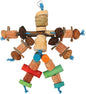 Parrot Chew Toy, Wood, Corn Cob and Nut, Non Edible Coloring, Beak Health, Foraging Toy for Macaws, Conures, Amazons
