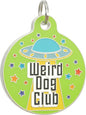 Bad Tags Personalized Dog and Cat ID Tags in 25+ Designs and 2 Sizes - 5 Lines of Custom Engraved Text - Funny Cute Personalized Pet Tags (Weird Dog Club, Small (1 inch))