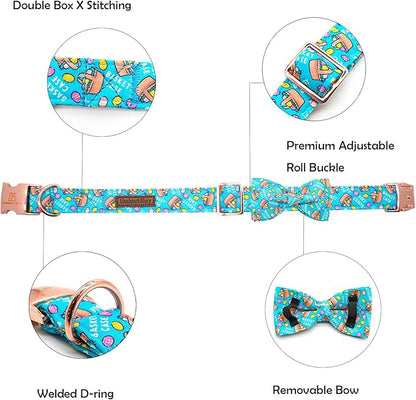 Lionheart Glory Easter Dog Collar - Small Dog Bow Collar with Colorful Bows for Spring