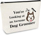 Dog Groomer Gift for Women Makeup Bag Pet Grooming Present Cosmetic Bag Dogs Groomer Thank You Gift Dog Stylist Hairdresser Salon Gifts Christmas Thanksgiving Day Birthday Gifts for Dogs Hairdresser
