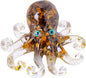 Natural Crystal Tiger's Eye Gravel Octopus Resin Marine Animals Fish Tank Decorative Ornaments Statue Healing Crystal Home Decor Ladies Gift 3.93"