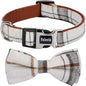 Faleela Soft &Comfy Bowtie Dog Collar,Detachable and Adjustable Bow Tie Collar,for Small Medium Large Pet (S, Beige)