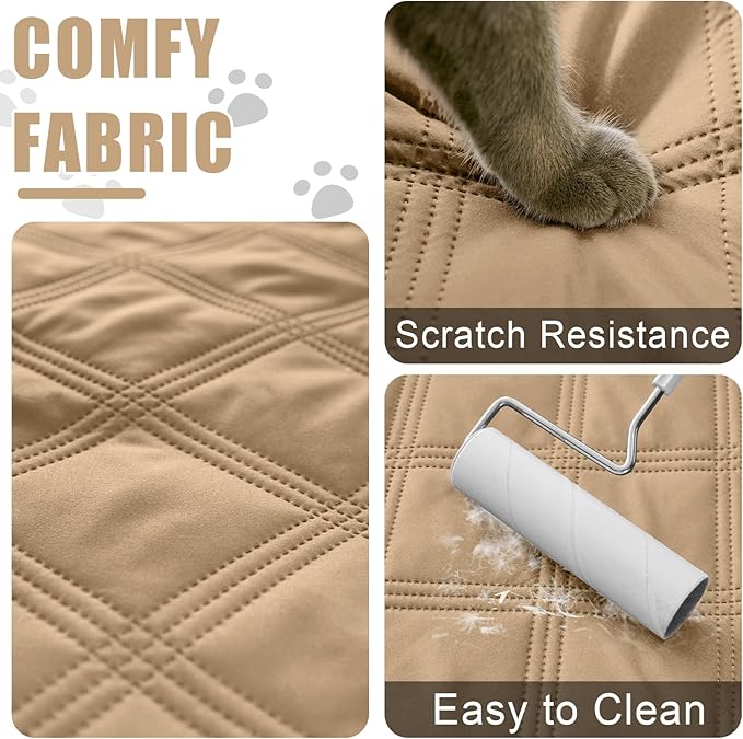 Smiry Waterproof Dog Bed Cover Blanket 40x70, Soft Reversible Pet Blanket, Washable Leakproof Cats Dogs Couch Cover for Sofa, Couch, Furniture, Camel/Camel