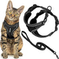 Voyager Escape-Proof Step-in Lock Cat Harness & 5ft Neoprene-Handle Leash Set All-Weather Mesh with Reflective Stitching for Small to Large Cats by Best Pet Supplies, Black (327), S