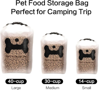 ANVS Silicone Pet Food Storage Bag,40-Cup Dog Food Travel Bag with 2PCS Collapsible Bowls, Perfect for Camping Trip, Dog Boarding, Weekend Getaways and Travel