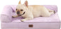 EHEYCIGA Orthopedic Dog Bed Medium Size Dogs, Memory Foam Dog Bed with Washable Removable Cover, Waterproof Pet Sofa Couch for Crate with Nonskid Bottom, 30x20x6, Lilac