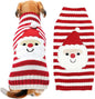 Dog Christmas Sweater Xmas Pet Clothes Cute Striped Santa Claus Costume Holiday Puppy Cat Jumpers Outfits New Year Gifts for Small Medium Large Dogs (XXL, Red White Stripe Santa Claus)