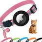 Pink AirTag Cat Collar – Breakaway Reflective Nylon Kitten Collar with Apple AirTag Holder & Bell, Adjustable 1cm Cat Collar for Girls & Boys (Fits 8.66–13.78 in)