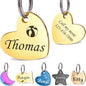Anavia Small Size Dog Cat ID Tags, Small/XS Personalized Color Plated Stainless Steel Puppy Kitten Name Tags, Customized Engraved Nameplate Pet Collar Tag (Gold, Heart)