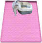 Cat Litter Mat, Silicone Large Cat Mat for Litter Box - 40x28 in, Waterproof & Non-Slip, Durable & Easy Clean, Pink