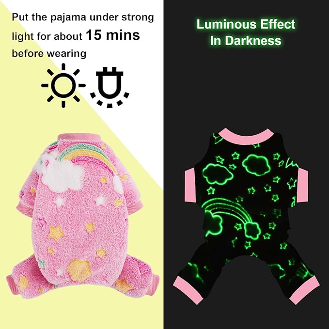Fleece Dog Pjs - Cute Extra Small Puppy Clothes, Soft & Stretchy Dog Onesies for Chihuahua Yorkie Cat, XS