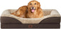 EHEYCIGA Orthopedic XL Dog Bed for Large Sized Dog, 48x35x7.5 Inch Extra Large Memory Foam Dog Couch Bed with Sides, Waterproof Liner & Washable Removable Cover, Bolster Pet Sofa, Brown