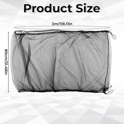 Large Bird Cage Cover Bird Cage Seed Catcher 118 x 31 Inches Adjustable Elastic Band Mesh Birdcage Cover Net Skirt for Parrot Parakeet Macaw African Cages (Black)
