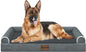 Large Dog Bed Orthopedic Washable: Extra Large Sized Beds for Jumbo Dogs Egg Crate Foam Sofa Couch Waterproof Removable Cover - Dark Grey