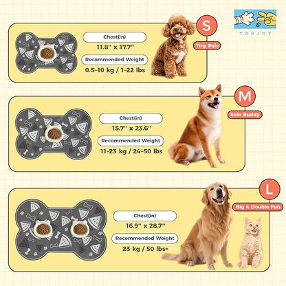 Dog Food Mat, 0.15” Thickened Super Absorbent Pet Feeding Mat for Food and Water, Fruit Donut Pattern Cat Placemat, Quick Dry Non-Slip Dog Bowl Mat, Water Splash Proof（Large Donut Blue）