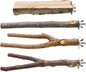 BILLIOTEAM 4 Pack Natural Wood Bird Perch Parrot Stand Branches Fork Toys,Pet Bird Cage Wooden Hanging Perch Platform Hammock Swing Toy for Small Parakeets,Budgies,Cockatiels,Conures,Finches