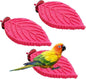 3 Pcs Bird Perch Resin Bird Beak Grinding Stone Leaf Shape Perch Stand Foot Clawing Trimmer Platform Cage Accessories for Cockatiels Conures Budgies Lovebirds (Pink)