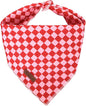 Red and Pink Plaid Dog Bandana–Red and Pink Checked Triangle Scarf for Small Medium Large Dogs, Soft Cotton Pet Bib for Dogs, Adjustable Dog Kerchief