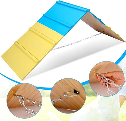 Spiareal Dog Agility Equipment 83.5 x 23.6 Inch Agility A-Frame Agility Training Equipment for Dogs Jumping Outdoor Dog Ramp Dog Agility Course Equipment for Climbing Playground, Yellow Blue