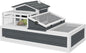 PawHut 3- Room Tortoise House Habitat with Balcony & 2 Stories, Indoor/Outdoor Wooden Tortoise Enclosure with Ladder, Tray, Openable Roof, Large Reptile Cage, 44" x 25.5" x 23", Gray