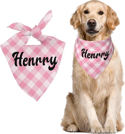 Custom Pet Scarf Personalized Dog Bandana with Name Personalized Add Your Text Bibs Triangle Head Scarfs Gift for Small Medium Large Dogs Cats Baby Puppy Pets Accessories