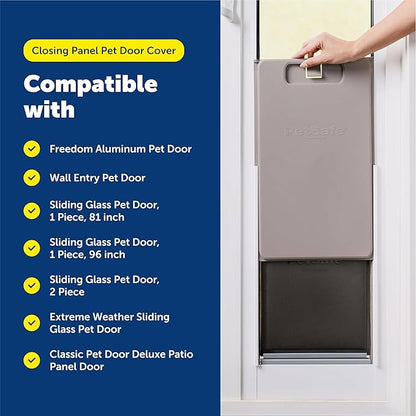 PetSafe Closing Panel Pet Door Cover - Restrict Pet Access - Durable Plastic Cover - Rust-Proof - Easy to Use - Medium