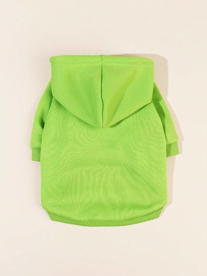 QWINEE Basic Dog Hoodie Sweatshirt Puppy Sweater Warm Cat Costumes Pet Clothes for Chihuahua Puppy Kitten Small Medium Dogs Green Medium