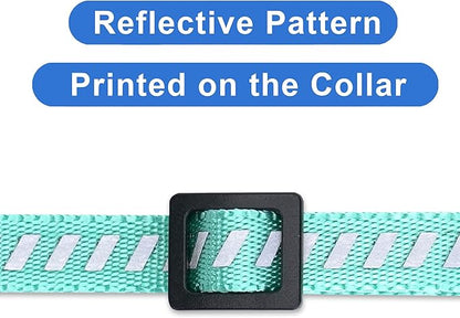 Pawtitas Personalized Teal Reflective Cat Collar – Adjustable Custom Collar with Safety Buckle, Removable Bell, and Engraved Name & Phone Number for Kittens and Adult Cats
