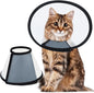 Vivifying Cat Cone, Adjustable Recovery Pet Cone, Lightweight Plastic Elizabethan Collar for Large Cats and Small Size Dogs