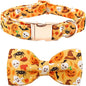Halloween Dog Collar, Pet Collar Bow Fall Pet Collar Girl Boy Holiday Collar Gift Bow Cute Soft Puppy Collars for X-Small Puppy