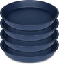 4 Pack of 18 19 inch Plant Saucer Drip Tray (16.6 inch Base), Heavy Duty Deep Plant Saucers for Pots, Plastic Flower Planter Water Trays for Indoors Outdoor (19", Blue)