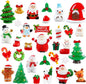 DIYDEC 32Pcs Christmas Miniature Figurines, Mini Resin Figurines to Hide Small Resin Santa Claus Snowman Xmas Trees Animals for Xmas Goodie Bag Fillers Winter New Year Holiday Party Favors Decorations