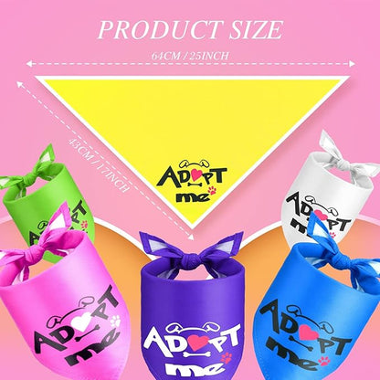 40 Pieces Adopt Me Dog Bandanas Bulk Multi Colors Bibs Triangle Dog Washable Scarf Kerchief Set for Small Medium Large Cats Pets Costume Accessories Decoration