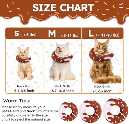 Cat Cone Collar Soft, Cat Recovery Collars for Wound Healing Cute Adjustable Kittens Cones to Stop Licking Comfortable Lightweight Neck Elizabethan Collars for Kittens