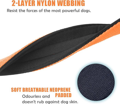 Heavy Duty Tactical Dog Collar - 1.5" Width Military Durable Thick Nylon with Adjustable Metal D Ring & Buckle Working Training K9 Collar for Medium Large Dogs (XL(23"-26"), Orange)