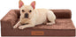 Orthopedic Dog Bed for Small and Medium Dogs, Memory Foam Pet Bed with Washable Removable Cover, Nonskid Bottom, Waterproof, for Indoor, Outdoor, Crate ＆ Car Use, 30x20x6 Inches, Brown Grey