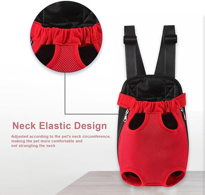 Dog Carrier Backpack, Adjustable Puppy Front Carrier Backpack, Ventilated Dog Chest Carrier for Hiking Camping Travel, Sling Bag for Small Medium Dog Cat Rabbit Puppies, Suit 13-15 lbs (Black, XL)