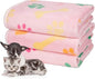 Dono 1 Pack 3 Dog Blankets for Small Dogs, Soft Fluffy Paw Print Pattern Fleece Pet Blanket Warm Sleep Mat, Puppy Kitten Blanket Doggy Mat for Dog Cat Kitten Doggy -23*16in (M(30*20"), Brown Bone)