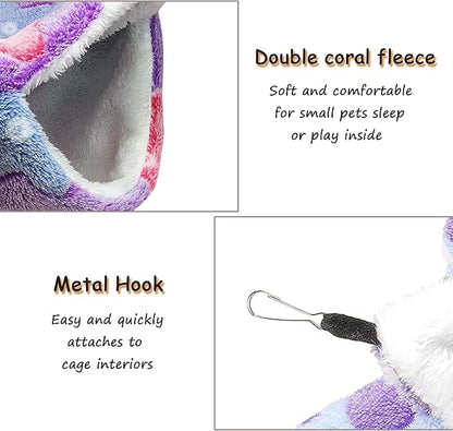 Cat Hammock for Cage, Soft Warm Hanging Bed for Kitten, Guinea Pig, Ferret, Rat, Chinchilla and Other Small Pets, Cozy Bunkbed 13.39"x13.39"