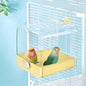 Hanging Bird Bath for Cage, 3 in 1 Multifunction Bird Bath/Bowl/House, Bird Cage Accessories Suitable for Small to Medium Birds Parakeet, African Grey, Conure, Cockatiel(6.8X6.8X6.8 inch Yellow)